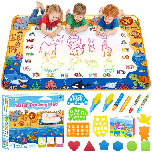 Water Doodle Mat, Kids Drawing Toys for 3 4 5 Year Old Boys Girls Gifts